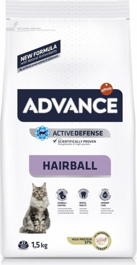 Advance cat hairball turkey & rice pienso para gatos