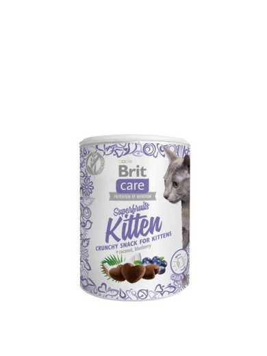 Brit Care Superfruits Kitten Crunchy Snack para Gatitos de Coco y Arándano
