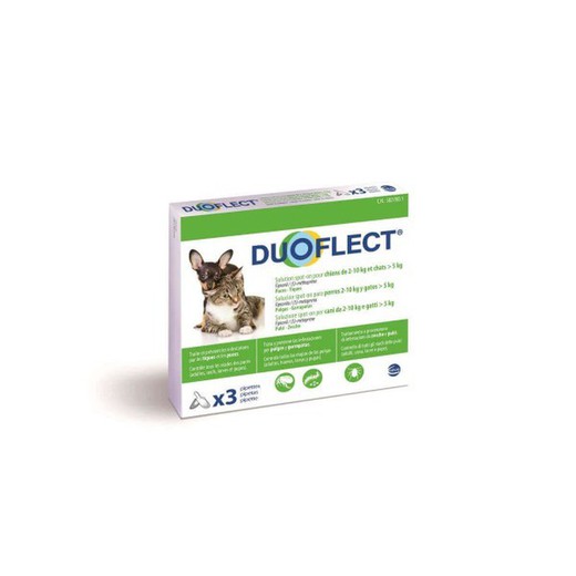 Duoflect antiparasitario para gato +de 5kg-perro 2-10kg antiparasitario para perros