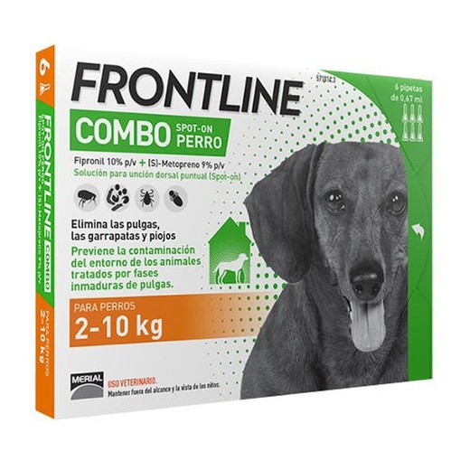 Frontline combo spot-on perros de 2-10kg antiparasitario para perros