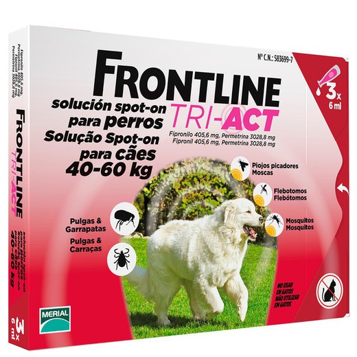Frontline tri-act 40-60kg antiparasitario para perros