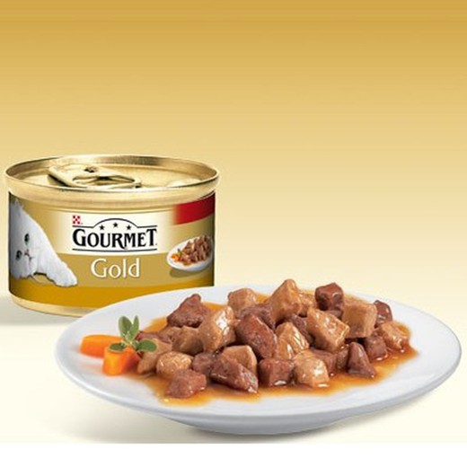 Gourmet gold bocaditos pavo-pato comida húmeda para gatos