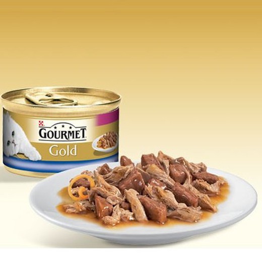 Gourmet gold doble placer pescado & espinacas comida húmeda para gatos