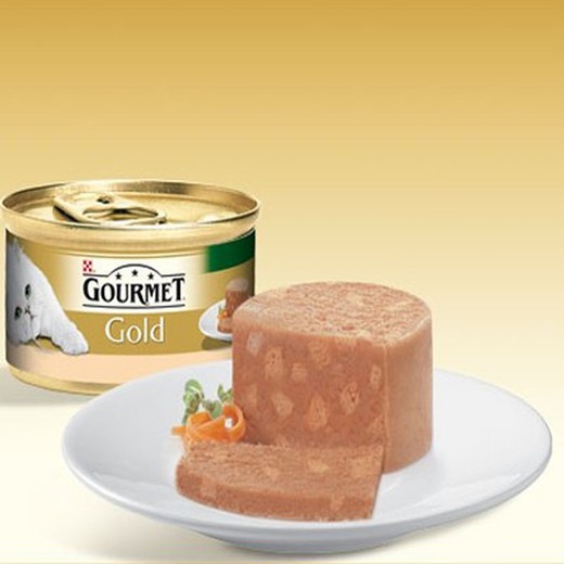 Gourmet gold terrine con conejo comida húmeda para gatos