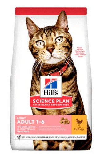 Hill's adult light con pollo comida para gatos pienso para gatos