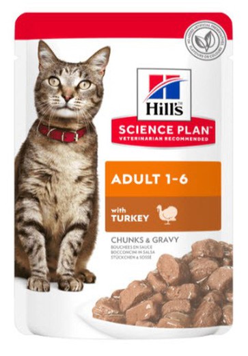 Hill's feline adult pavo sobres comida húmeda comida húmeda para gatos