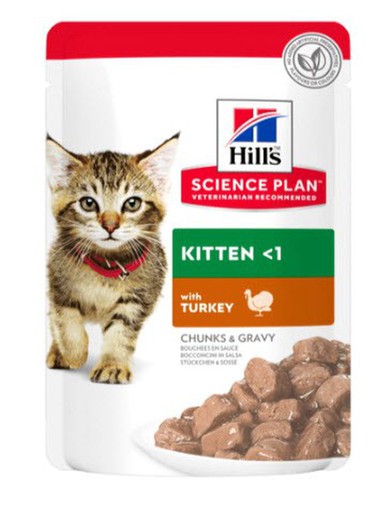Hill's feline kitten pavo sobres comida húmeda comida húmeda para gatos