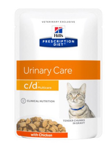 Hill's prescription diet feline c-d húmedo pouch comida húmeda para gatos dieta especial