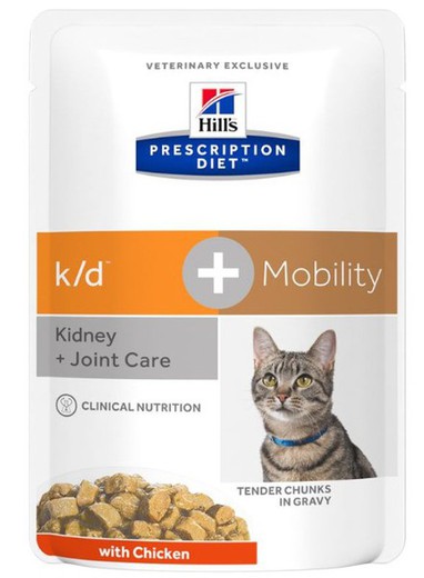 Hill's prescription diet feline k-d plus mobility pouch comida húmeda para gatos