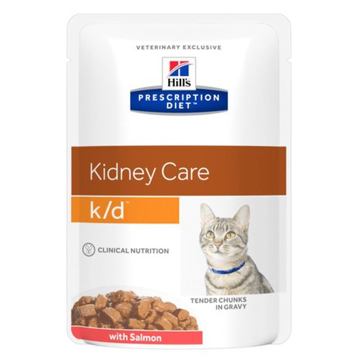 Hill's prescription diet feline k-d salmon pouch comida húmeda para gatos