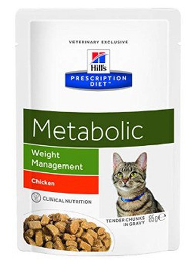 Hill's prescription diet feline metablic pouch comida húmeda para gatos