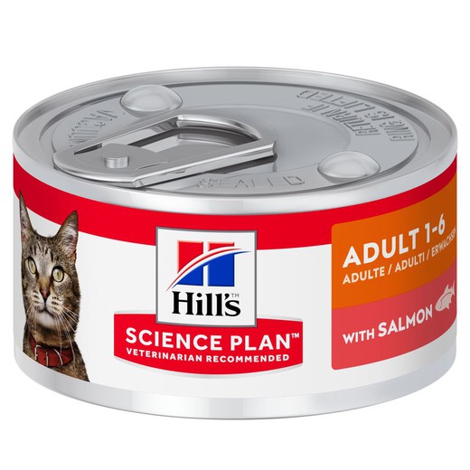 Hill's science plan adult 1-6 con salmón comida húmeda para gatos