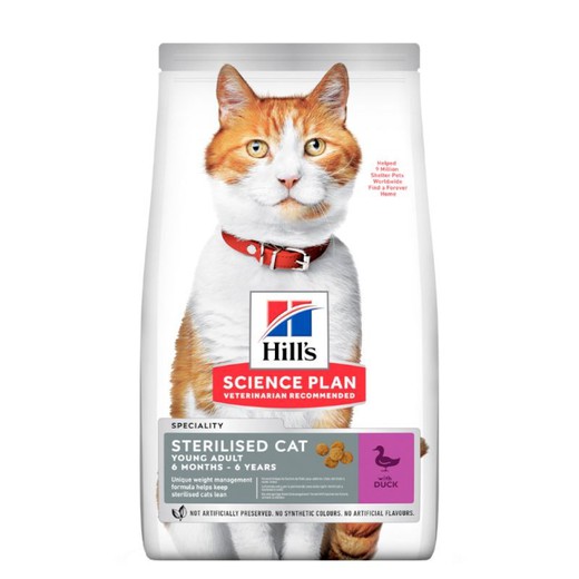 Hill's science plan feline young adult sterilised pato pienso para gatos