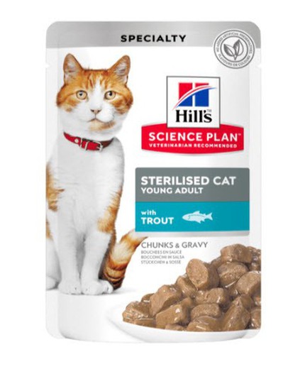 Hill's sp feline sterilised trucha pouch pienso para gatos