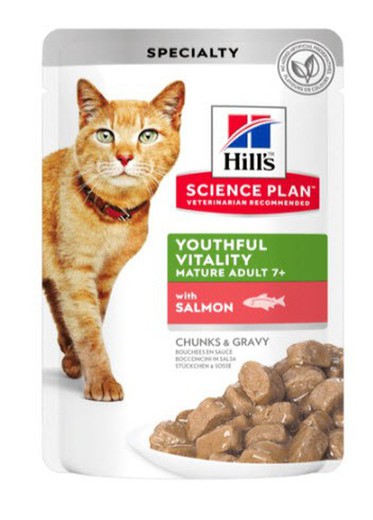 Hill's sp feline youthful vitality salmon pouch pienso para gatos