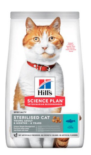 Hill's young adult sterilized cat atún pienso para gatos