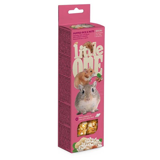 Little One Barritas para hámsters, ratas, ratones y jerbos con arroz inflado y frutos secos