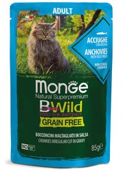 Monge bwild para gato adulto con anchoas y verduras comida húmeda para gatos