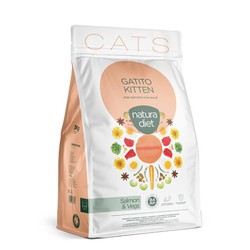 Natura diet kitten salmón pienso para gatos