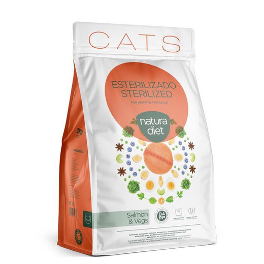 Natura diet sterilized salmón pienso para gatos