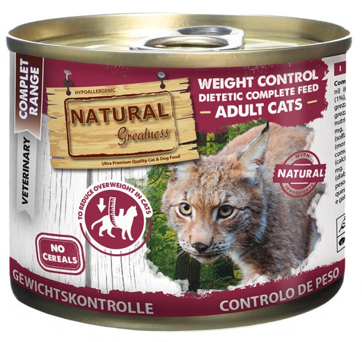 Natural greatness  gama veterinaria control de peso gato 200gr. comida húmeda para gatos