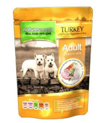NATURES MENU CANINE PAVO POLLO POUCH