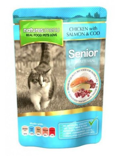 Natures menu feline senior pouch comida húmeda para gatos
