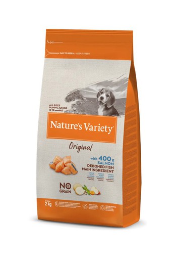 Nature's Variety Original No Grain Junior con Salmón pienso para perros