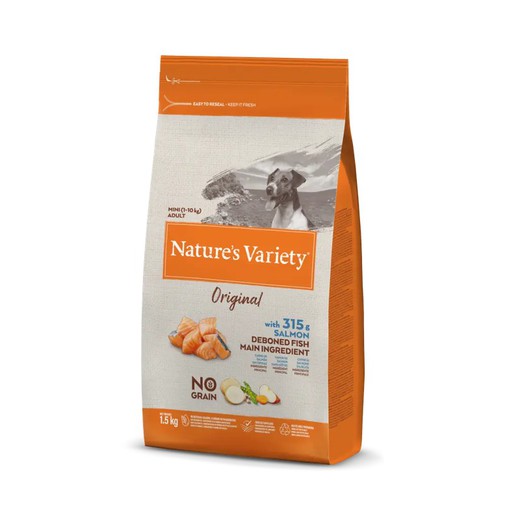 Nature's Variety Original No Grain Mini Adult con Salmón pienso para perros