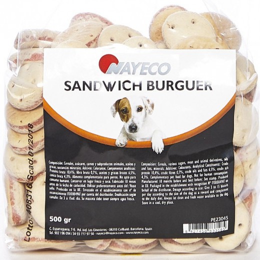 Nayeco galletas sandwich burguer snack para perros