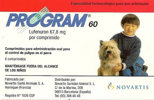 Novartis program 60 6 cds (hasta 7 kg) antiparasitario para perros
