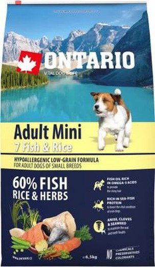 Ontario Adult Mini Fish & Rice pienso para perros