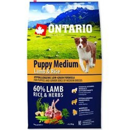 Ontario Puppy Medium Lamb & Rice pienso para perros