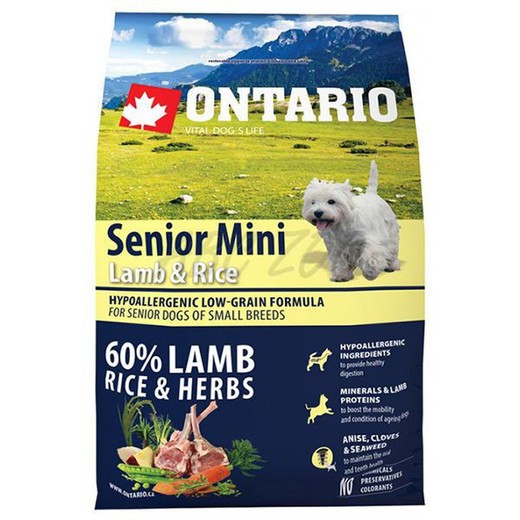 Ontario Senior Mini Lamb & Rice pienso para perros