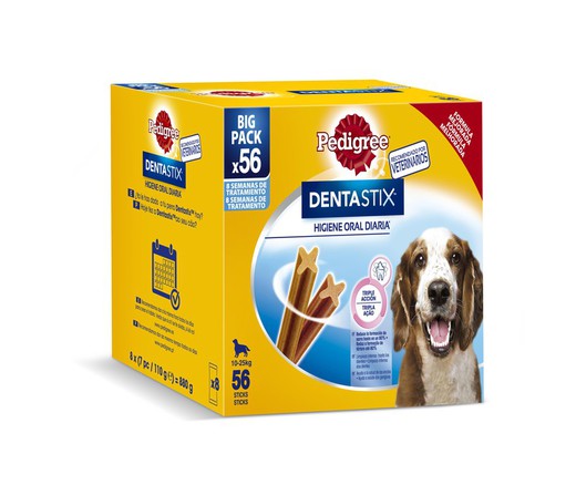Pedigree multipack dentastix pack 56 mediano snack para perros