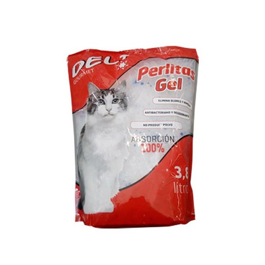 Perlitas gel del+ gourmet 3,8l para gatos