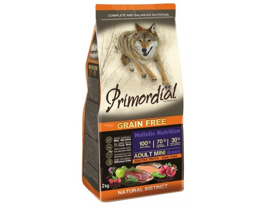 Primordial Grain Free Adult con Trucha y Pato pienso para perros