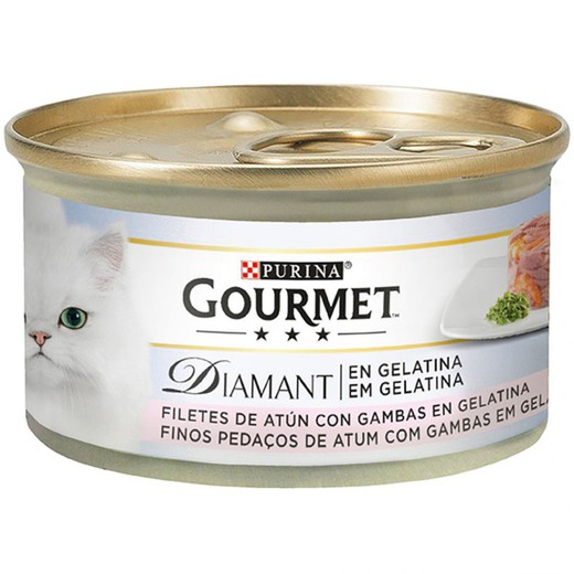 Purina gourmet diamant atún con gambas en gelatina comida húmeda para gatos