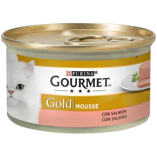 Purina gourmet gold mousse con salmón comida húmeda para gatos