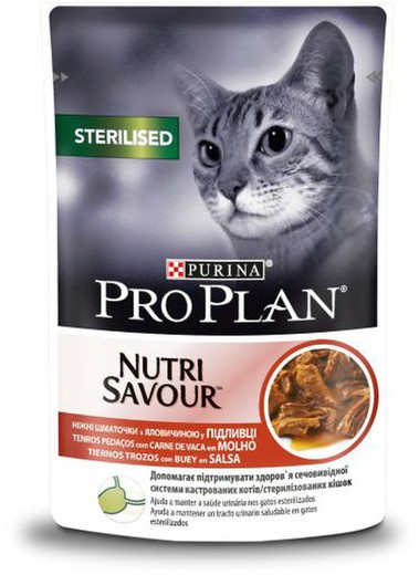 Purina pro plan feline sterilised carne 26x85g comida húmeda para gatos