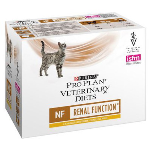 Purina pro plan vet feline nf renal function pollo pouch 10x85g comida húmeda para gatos