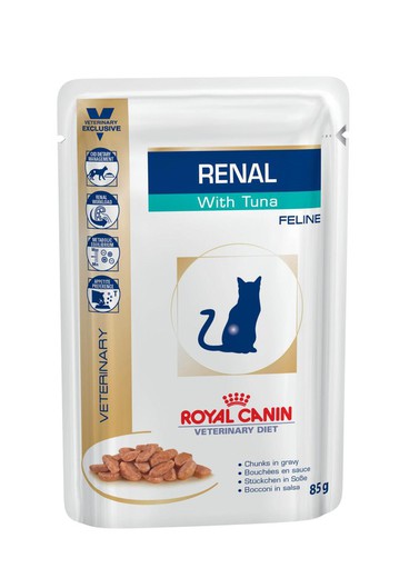Royal Canin VD pouch Feline Renal Atún 12x85g pienso para perros