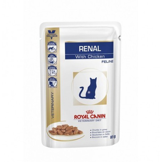 Royal Canin VD pouch Feline Renal Pollo 12x85g. pienso para perros