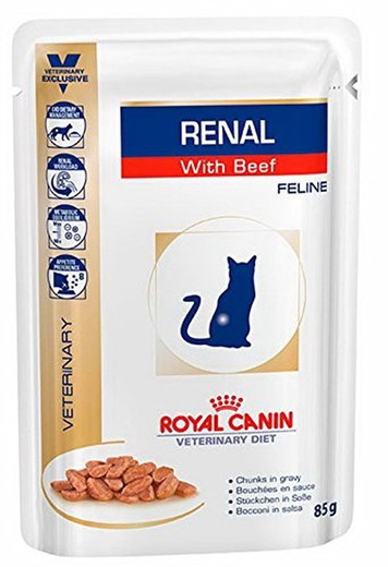 Royal Canin VD pouch Feline Renal Ternera 12x85g pienso para perros