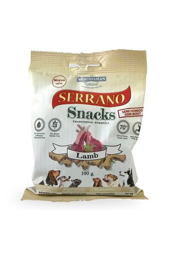 Serrano snacks cordero 100g snack para perros