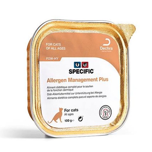 Specific feline fow-hy allergen management plus caja 7x100gr pienso para gatos