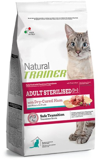 Trainer natural cat adult sterilized dry-cured ham pienso para gatos