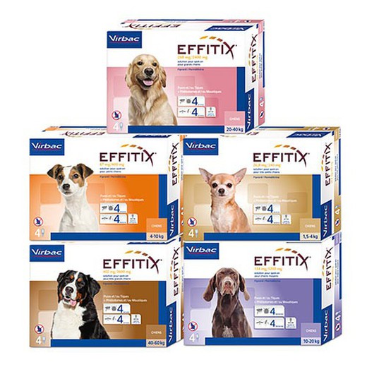 Virbac effitix 4 p xl 40-60 kg antiparasitario para perros