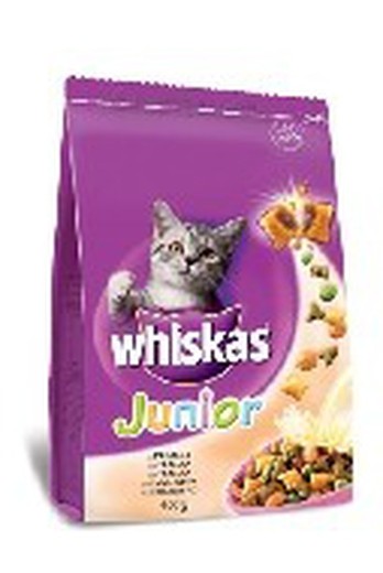 Whiskas junior con pollo mini pockets comida húmeda para gatos