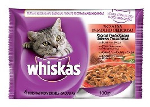 Whiskas multipack receta tradicional bolsita comida húmeda para gatos